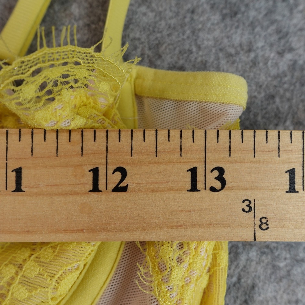 Bustier Lace Crop Top Yellow Cream Mesh Corset Coquette Fairy Festival Romantic - Picture 4 of 9